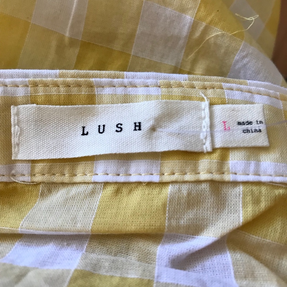 Lush Gingham Tie Hem Crop Top NWT - Picture 4 of 4